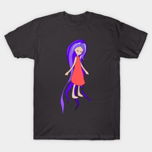 Free Spirit, Girl with Purple Hair T-Shirt